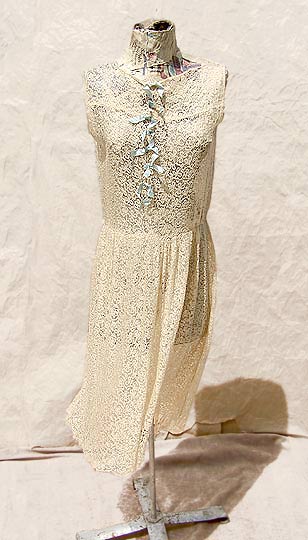 vintage 20s gold lace flapper dress