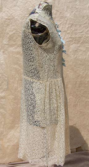 vintage 20s gold lace flapper dress