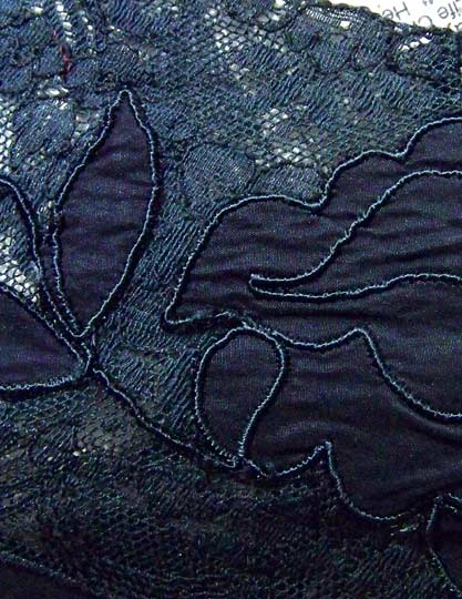 vintage 30s 40s decorated black rayon slip