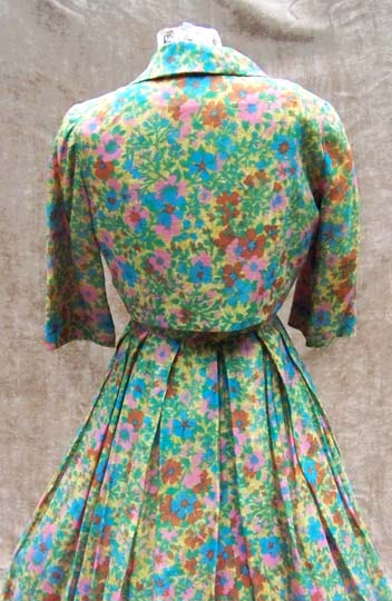 vintage 50s pleated silk dress