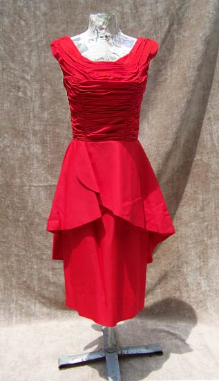 vintage 50s ruched cocktail dress