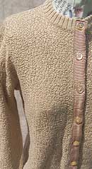 comfort food vintage 50s Koret tan boucle cardigan