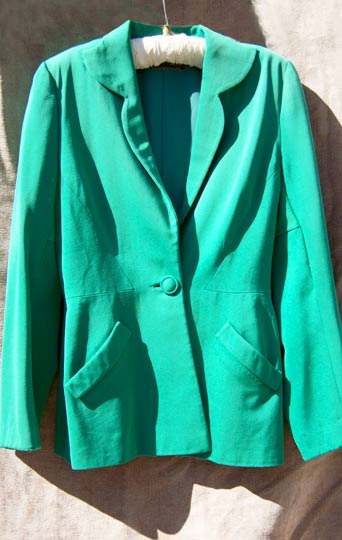 vintage 40s green rayon blazer