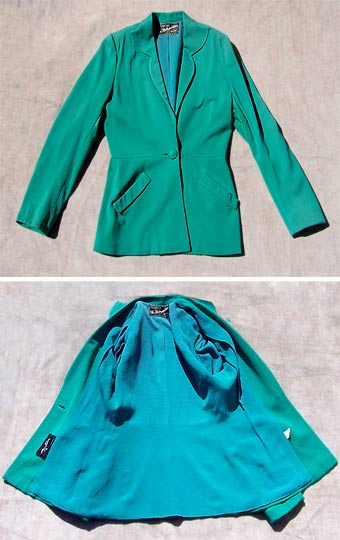 vintage 40s green rayon blazer