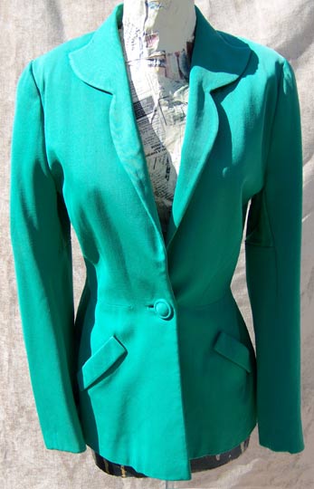 vintage 40s green rayon blazer