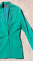 emerald jewel vintage 40s 50s green rayon jacket