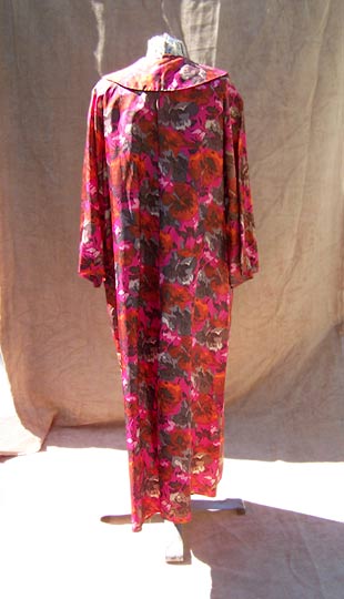 vintage 50s red floral dressing gown