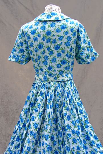 vintage 50s floral cotton dress