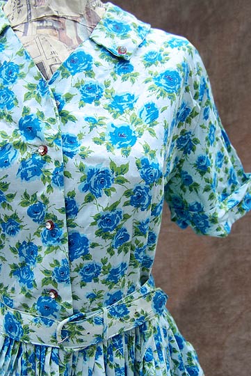 vintage 50s floral cotton dress