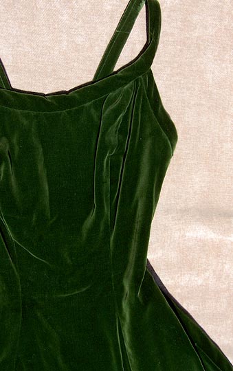 vintage green velvet ballerina dress