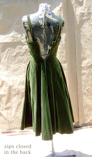 vintage green velvet ballerina dress