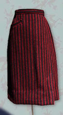 devil-in-the-red-stripe vintage 50s wool pencil skirt