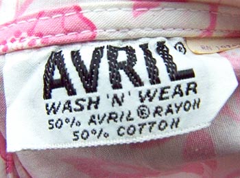 vintage 60s Avril label