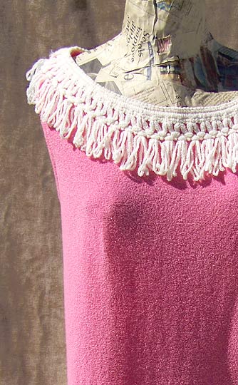 vintage 60s fringed pink cover up