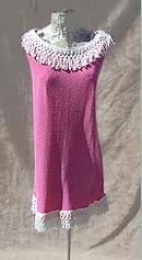 she wore an itsy vintage 60s mod fringed pink cover up