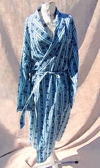 vintage 60s cotton fleur-de-lis robe