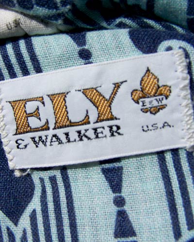 vintage 60s Ely & Walker label