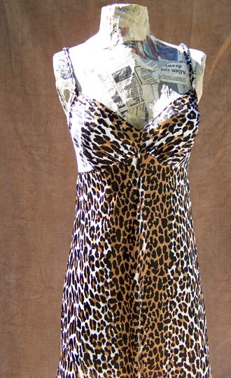 vintage 70s Vanity Fair leopard nightgown