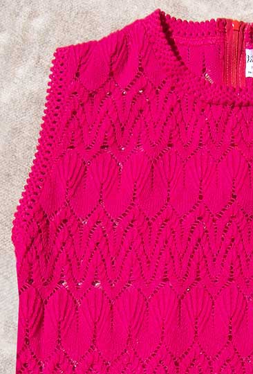 vintage 60s sheer pink pointelle sleeveless top