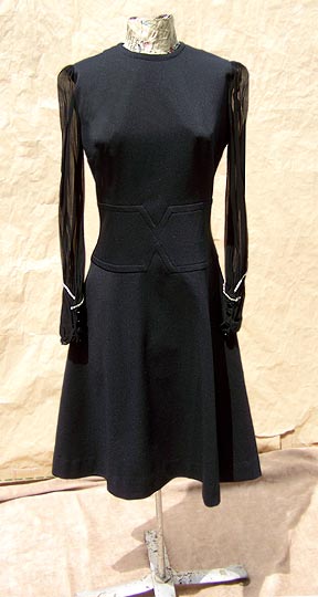 vintage 60s mod Mad Men Megan black dress