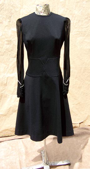 vintage 60s mod Mad Men Megan black dress