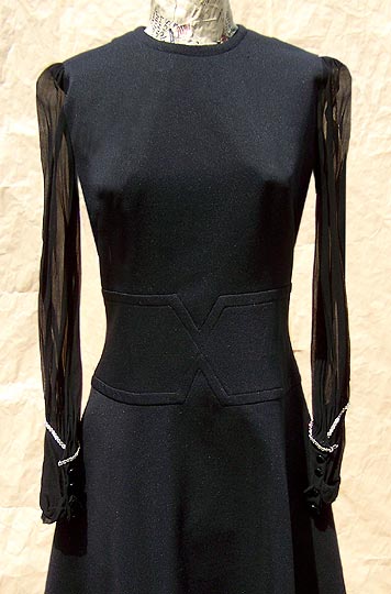 vintage 60s mod Mad Men Megan black dress