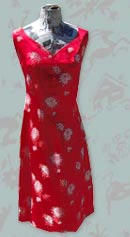 vintage asian red silk dress