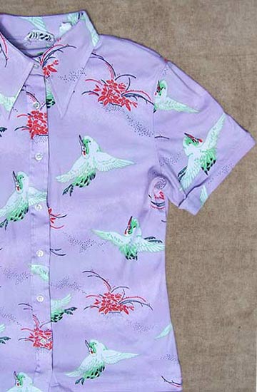 vintage 60s bird print top