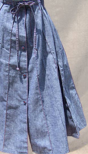 vintage 70s pleated chambray skirt