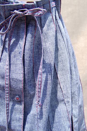 vintage 70s preppy chambray skirt