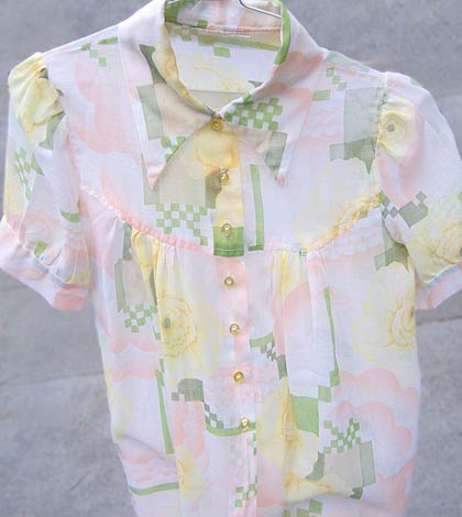 vintage 60s rosemarys baby chiffon top