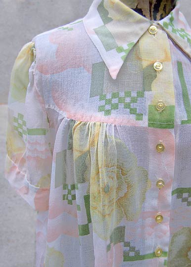 vintage 60s rosemarys baby chiffon top