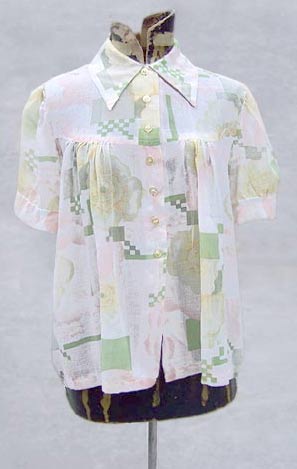 vintage 60s rosemarys baby chiffon top