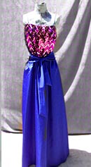 sparkling iris vintage 70s Miss Elliette purple gown