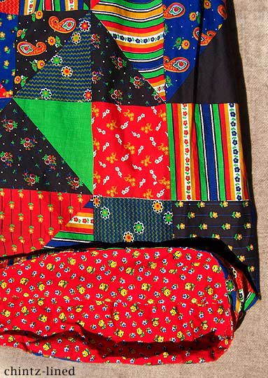 vintage 70s boho patchwork maxi dress