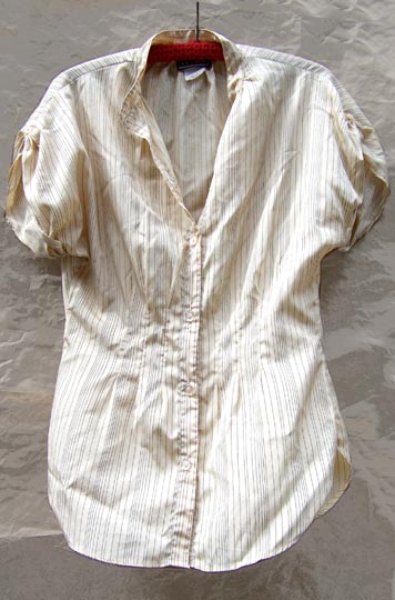 vintage early 80s fitted pinstripe top