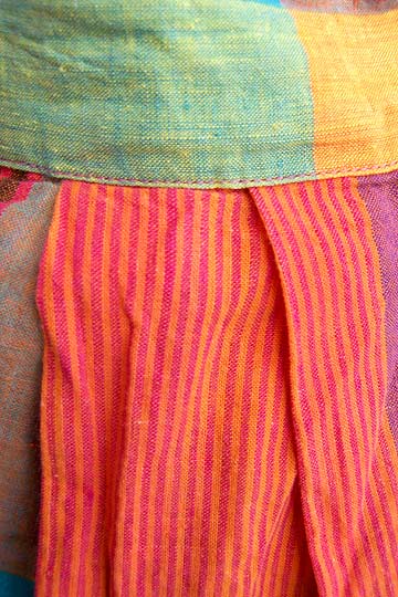 vintage 80s rainbow madras skirt