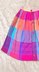 vintage 80s rainbow madras skirt