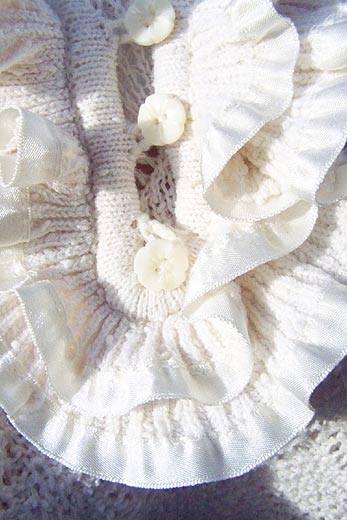 vintage 70s ruffled sweater