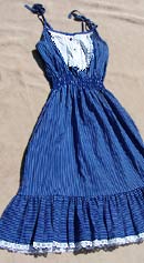 summer lovin' vintage 70s pinstripe smocked sundress