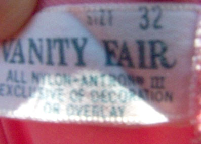 vintage 60s Vanity Fair label