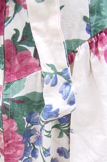 vintage 80s retro cream floral tea gown