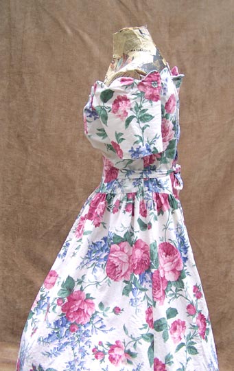 vintage 80s 40s-inspired floral tea gown