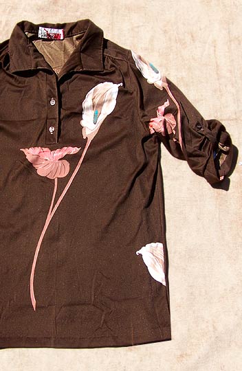 vintage 70s 80s bird of paradise top