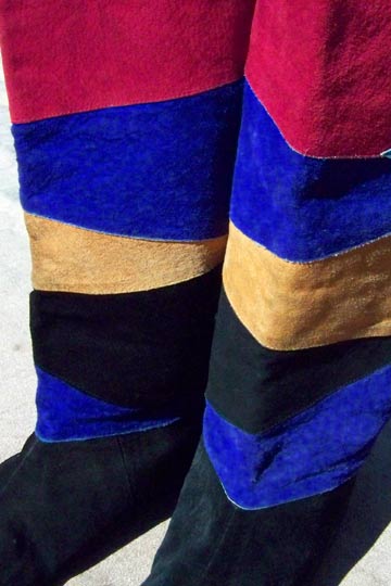 vintage 80s colorblock suede boots