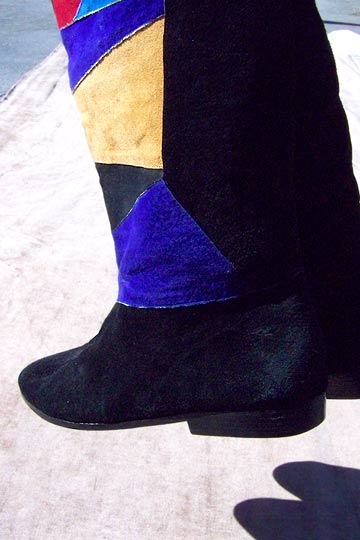 vintage 80s colorblock suede boots