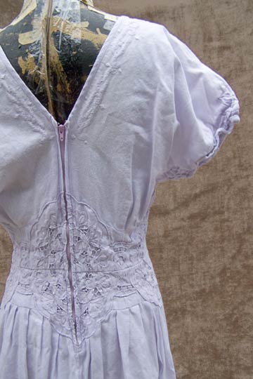 vintage lace overlay linen dress