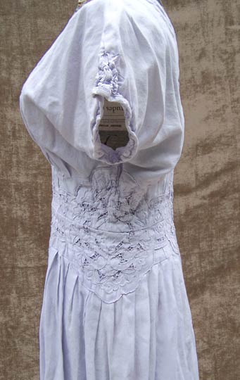 vintage 80s lace linen purple dress