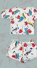 valley girl vintage 80s Red I shorts set