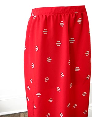 vintage 80s red skirt